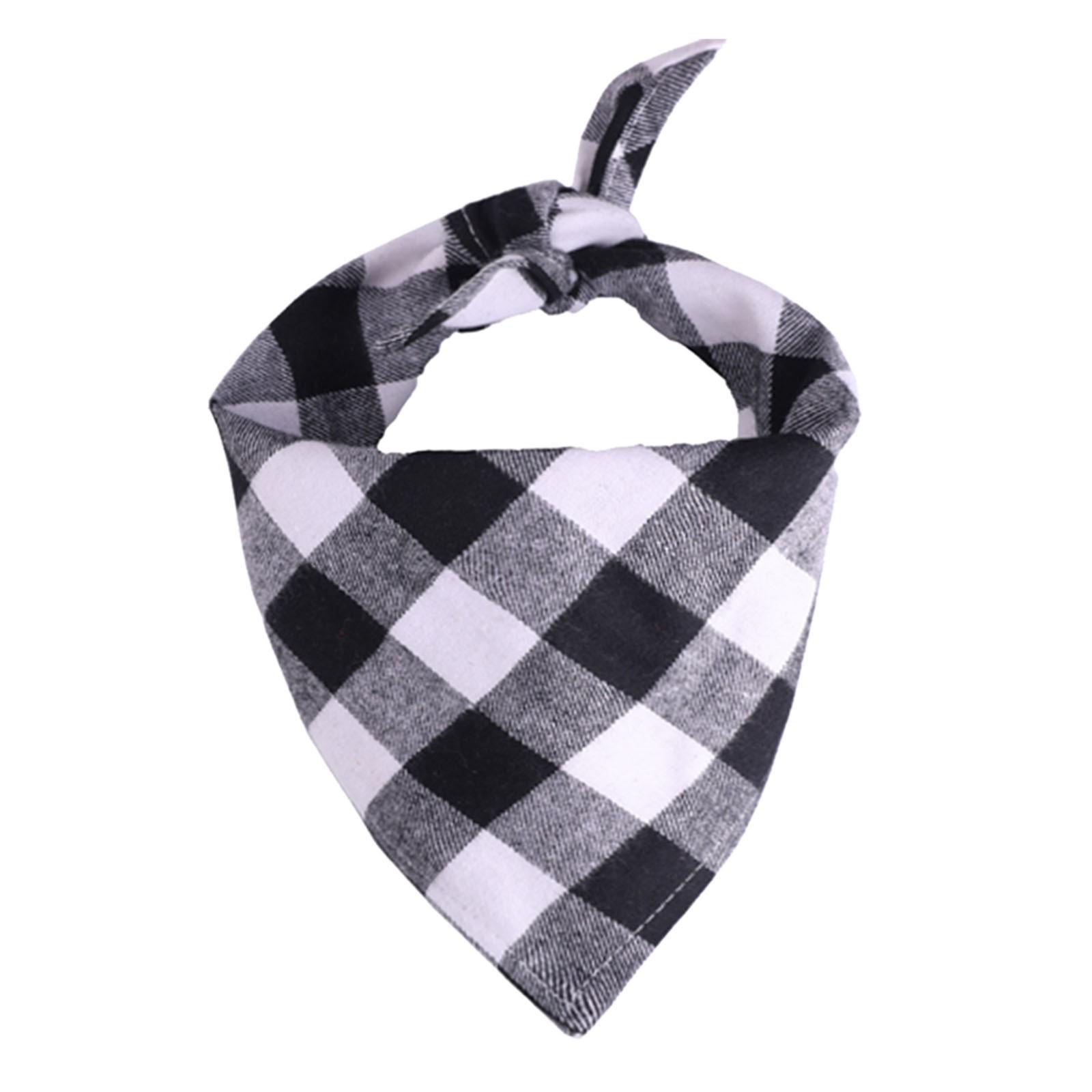 

Christmas and Birthday Gift Plaid Pet Bandana Plaid Printing Cotton Scar 1PC білий