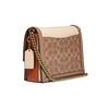 Coach Hutton Color Block Lock Closure Leather Small Square Chain Bag Women bags Brown White C2795-B4SD2