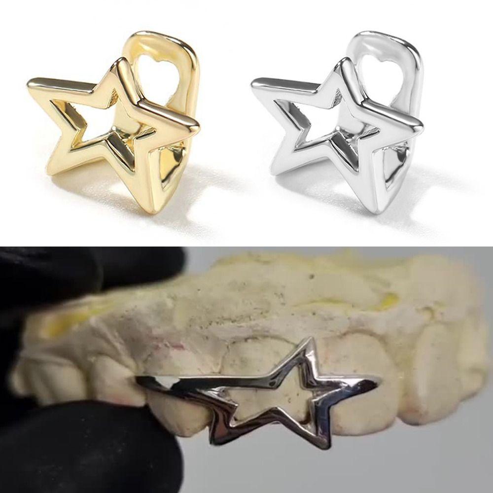 Copper Hip Hop Teeth Grillz Gold Color Single Clips Grillz New Tooth Caps  Body Jewelry