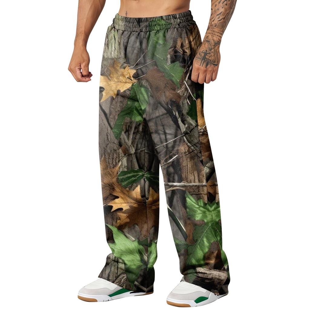 Men's Camouflage Loose Wide Leg Sweatpants Men's Casual Fashion Sweatpants