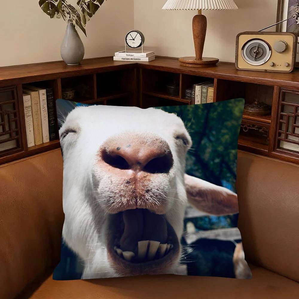 Goat Face Pillow Case Fashion Square Pillowcase Bedroom Sofa Room Ins Decoration Leisure
