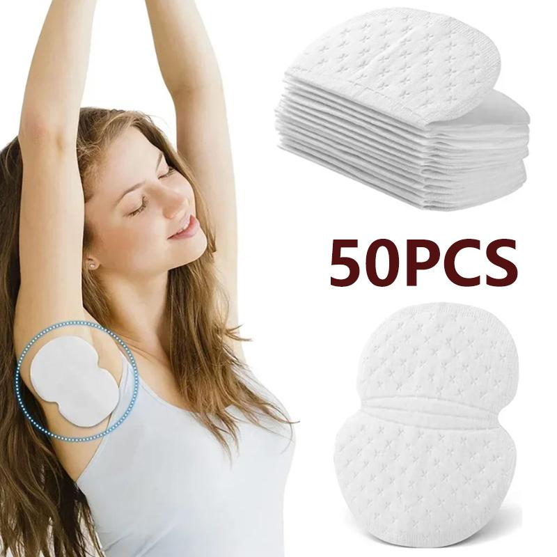 50Pcs Underarm Sweat Absorbing Stick Pads Armpit Liner Anti-Odor Breathable Invisible Adhesive Mint Clothes Deodorant Summer