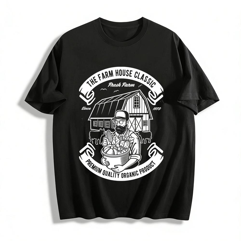 Urban Silhouette & Falling Leaf Print Casual T-Shirt Pure cotton T-shirt XXS