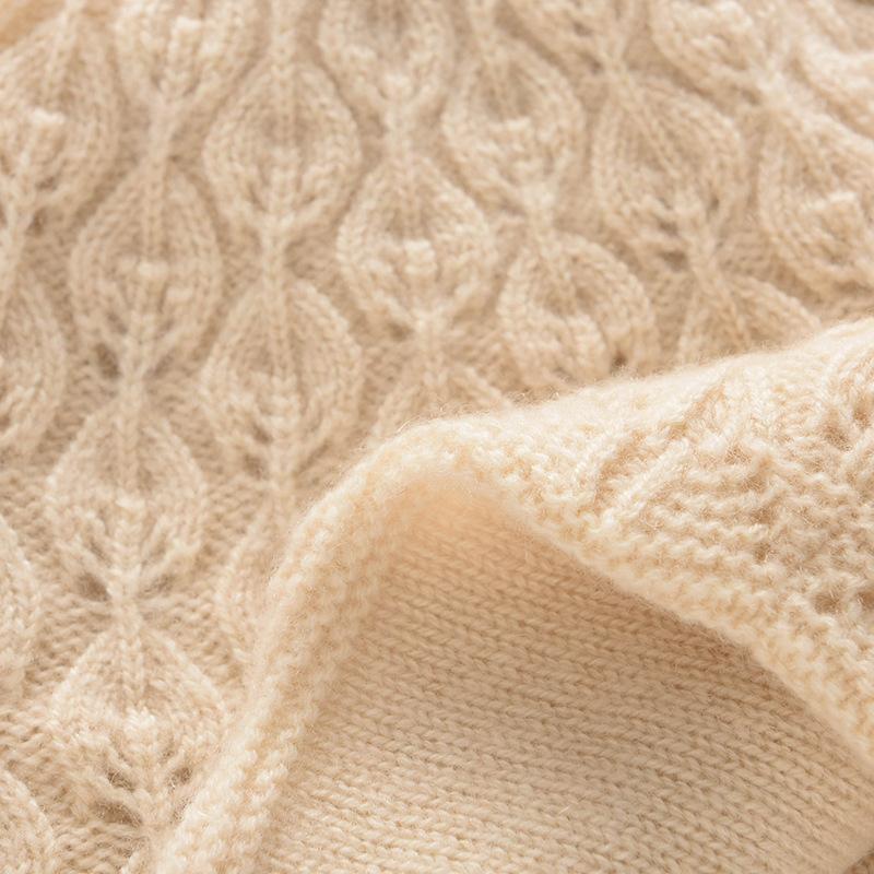Autumn and winter new% cashmere double-layer hat pattern hollow men's and women's pullover knitted headhat