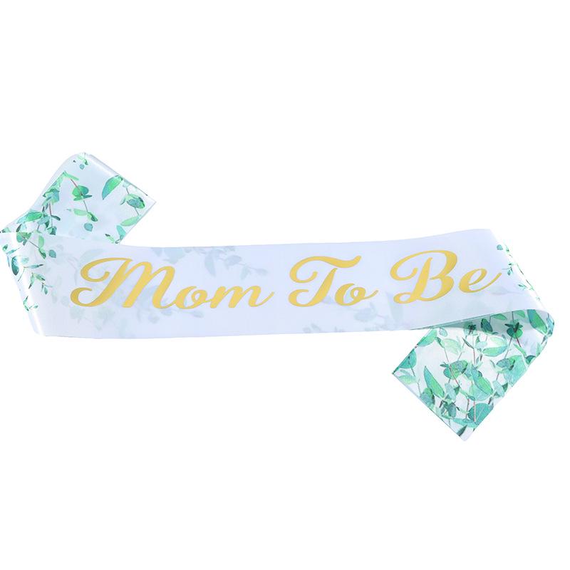 Satin "Mom-to-Be" Footprints & Letter Sash for Gender Reveal Baby Shower