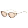 New European and American fashion personalized oval women's fashionable small frame sunglasses trendy outdoor sunscreen versatile sunglasses