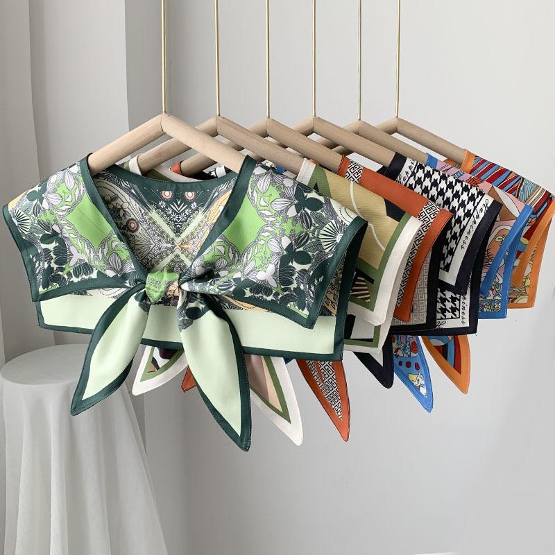 Shawl Summer Exterior Decoration Women'S Silk Scarf Spring And Autumn Thin Fashion Fake Collar Shirt Versatile Sunscreen Shawl