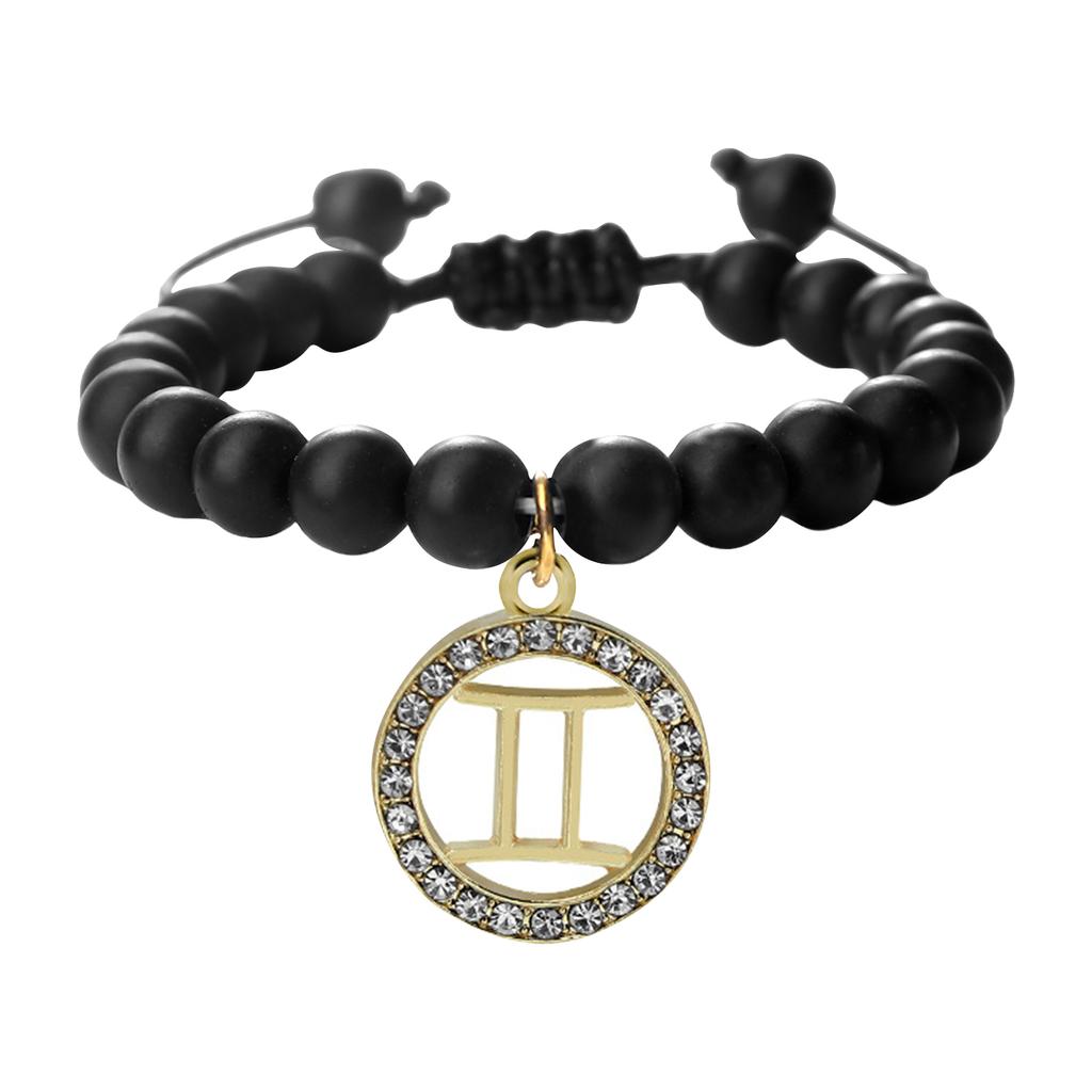 Constellation Friendship Bracelet Natural Stone Spacer Stretchable Bracelet Twelve Constellation Bracelet