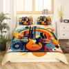 Music Guitar Duvet Cover Digital Printing Set Bedding Decorative Quilt Cover Pillowcase Three-Piece Set