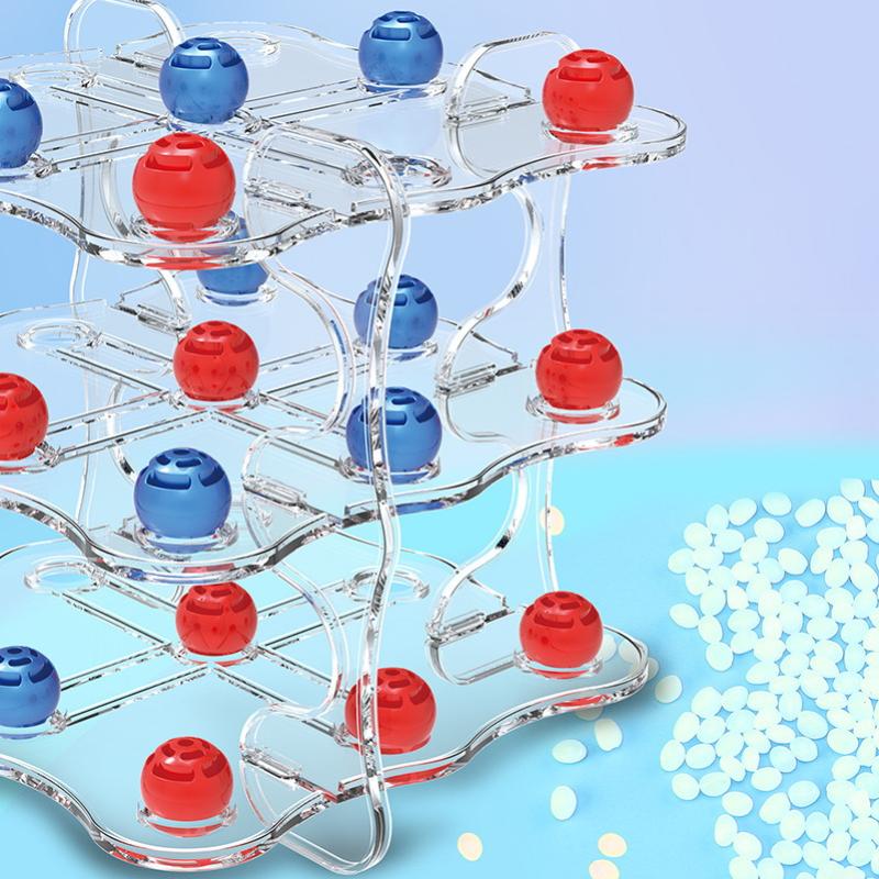 1 Set Interactive Chess Board Game Toy 3D Tic-Tac-Toe Game Easy To Play Educational Toys Squares Strategy Table Games