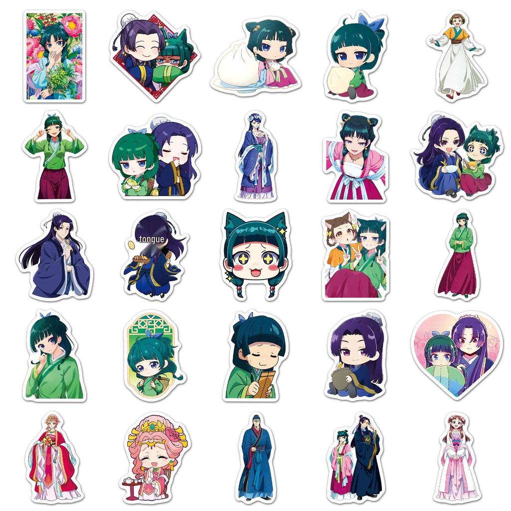 50 Fogli di Adesivi Personaggi Gatto Anime - Sussurri della Ragazza della Farmacia Tema Cartone Animato