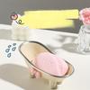 1pc Mini Bathtub-Shaped Soap Dish Charming Bathroom Accessory with Decorative Pink Bow.