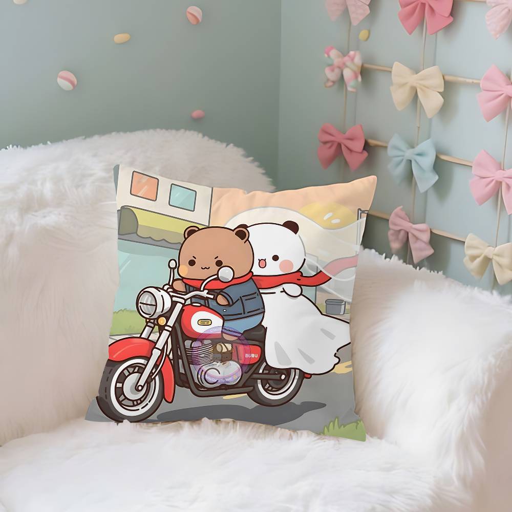 Cute BuBu DuDu Case Plush Fabric Soft Pillowcase Double Sided Print Cushion Cover Household Gifts