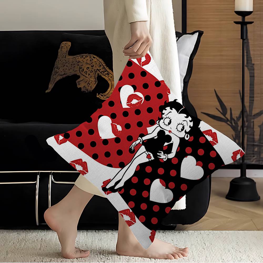 B-Betty Girl B-Boops Pillow Cushion Cover Pillowcase Living Room Sofa Home Decor