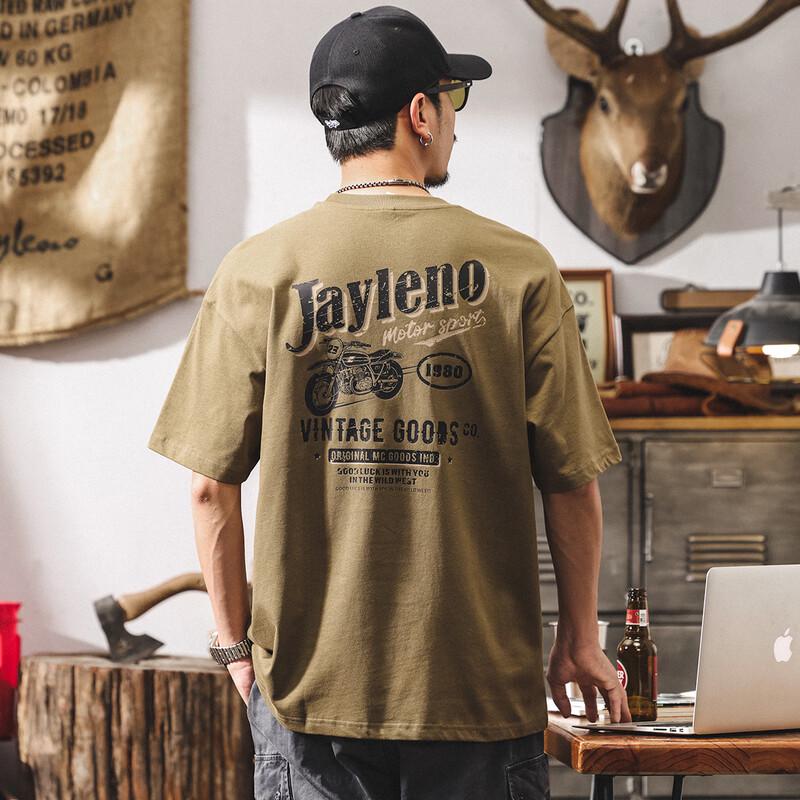 

Мужская ретро-футболка Jielenuo большого размера, охлаждающая, с коротким рукавом, из хлопка M