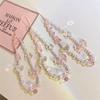 Korean Pink Bear Cellphone Lanyard Keychain Beads Chain Key Chain Phone Strap Charm Chain Butterfly Flower Bag Camera Pendant