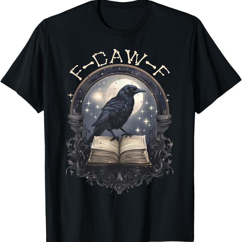 Gothic Raven on Book Moonlit Night FCAWF T-shirt S