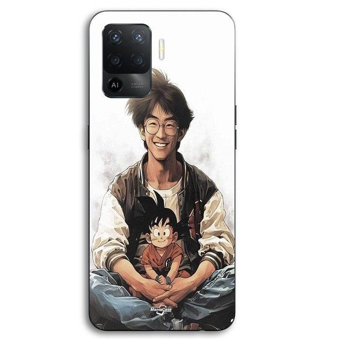 Coque pour téléphone - MANIACASE - Oppo A94 - Silicone TPU - Motif Akira Toriyama (Goku enfant) - Noir