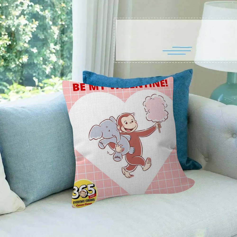 Movie Monkey Curious Cute George Cushion Cover Decorative Pillow Sofa Home Decor Case Pillow Cases