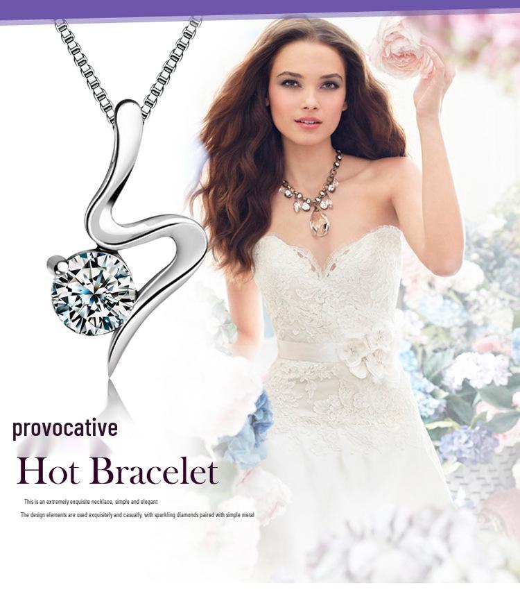 S925 Sterling Silver Aesthetic Necklace with Diamond Pendant - Japanese & Korean Style Clavicle Chain for Students