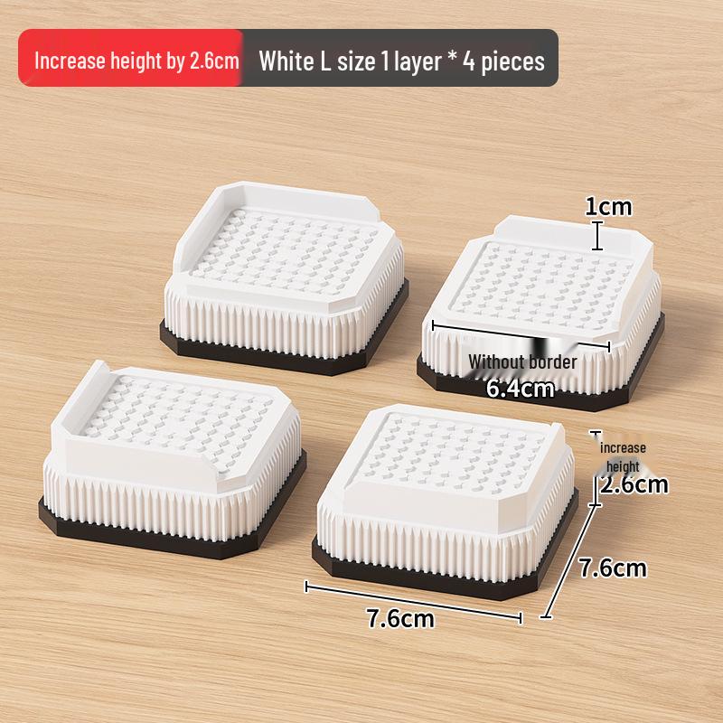Adjustable Stackable Furniture Riser Pads for Table, Cabinet, and Bed Legs - Moisture-Proof, Strong Load-Bearing Plastic Blocks