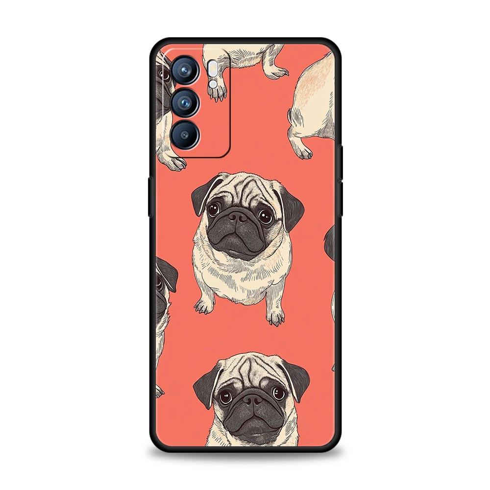

Animal Black Pug close up Phone Case For Oppo Reno13 Reno12 Reno11 F Reno10 Pro A54 5G Find X5 A9 A57 A78 4G A79 A80 A98 Cover Oppo Reno13 F