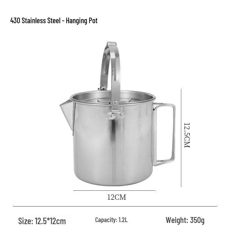 CENLOON 1.2L Stainless Steel Outdoor Camping Kettle