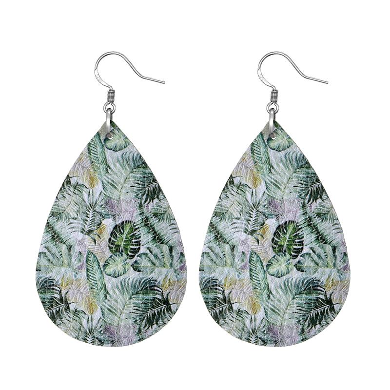 Summer Fashion Lightweight Faux Leather Earrings for Women Fruit Leaf Beach Teardrop Drop Dangle Earrings Jewelry Gift Wholesale