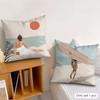 Summer Surfing Ins Art Cushion Cover Silky Short Plush Invisible Zipper Dustproof Sofa Pillow Case For Home Decor