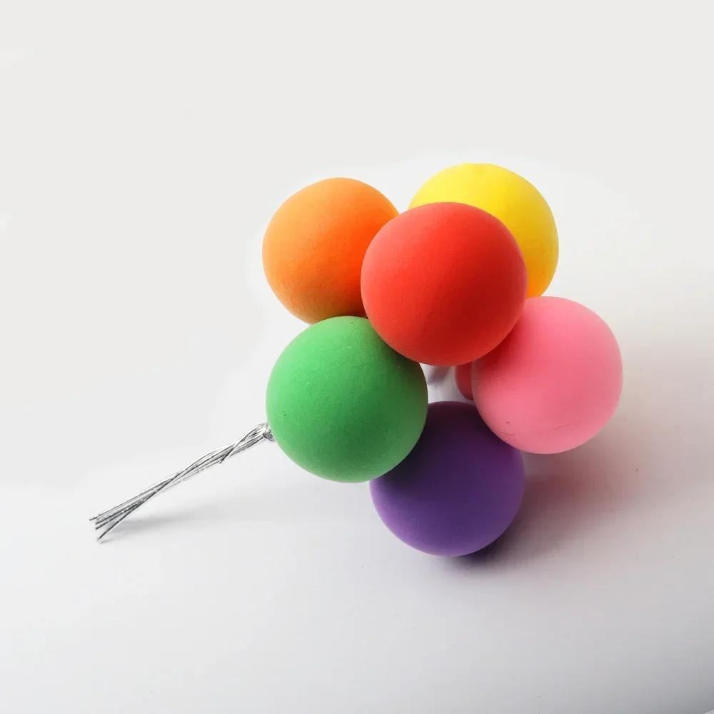 Colorful Clay Cake Topper Hat, 8Pcs Ball Bundle, Creative Cupcake Card Flag, Birthday Party Baby Shower Dessert Decoration