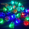 6/24Pcs Christmas Ring Holiday Party Finger Lights Santa Snowflake Tree Snowman Reindeer Glowing Ring Festive Light-up Toys