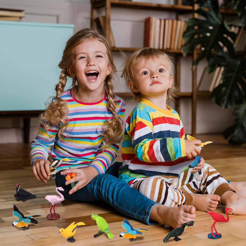 30 Pcs Realistic Bird Animals Figurines Mini Bird Figures Model Eagle Parrot Robin Owl Plastic Bird Figures Toys Fairy Garden Ac