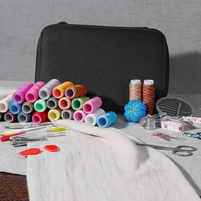 68/98 pz Borsa Kit da Cucito Multifunzione Scatola Set Strumenti da Cucito Fai da Te per Trapuntatura a Mano Cucitura Ricamo Filo Accessori