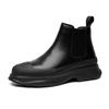 Mens Fashion Chelsea Boots Black Trendy Genuine Leather Shoes Party Banquet Dress Cowboy Platform Boot Handsome Ankle Botas Mans