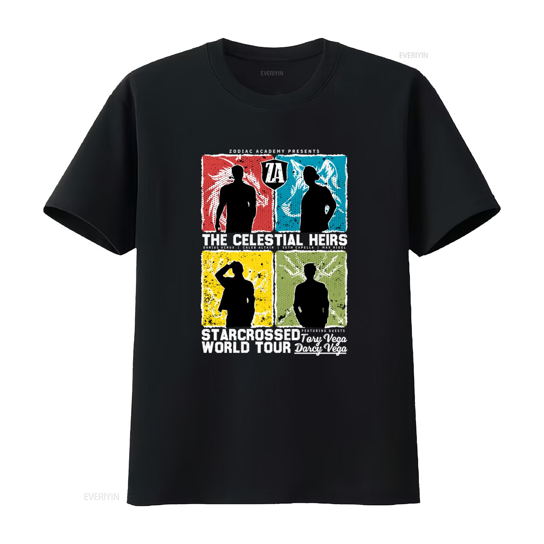 

Celestial Heirs Starcrossed World Tour Officially Licensed Zodiac Academy Za Vintage Band Romantasy Merch T Shirt vintage 4XL