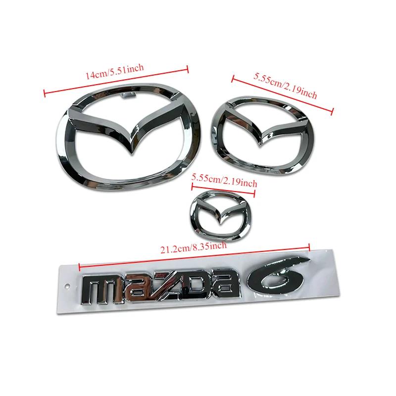 for Mazda 6 Mazda6 Plastic Car Front Trunk Emblem Steering Wheel Badge 3D Body Replaced Sticker Rear Tail Refitting Decoration h6