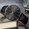 Top Luxury Brand Ultra Thin Watches Men Simple Watch Blue Glass Leather Band Quartz Wristwatches Men Casual Watch Best Gift