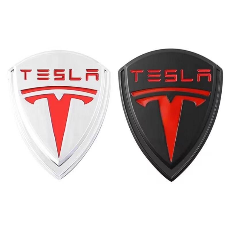 Tesla Model X S Y 3 Logo Metal Shield Car Decal Car Badge Tail Badge Decorative Sticker Fender Emblem