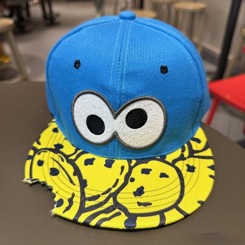 Cartoon hip hop hat men s spring and autumn flat hat women s universal Internet celebrity board hat summer trend student hat baseball cap L синий