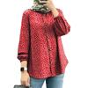 Plus Size Women's New Fashion Puffed Sleeve Floral Shirt