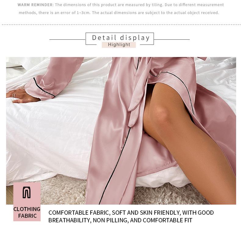 Long Sleeve Sexy Spring/Summer Women's Bathrobe: Elegant, High-End Pajamas and Loungewear