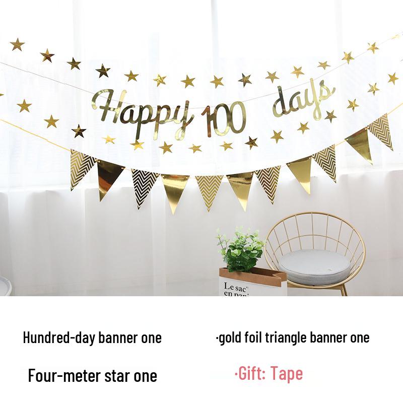 Baby's First Birthday & Full Moon Celebration Decoration Set: Banner, Balloons, and Wall Ornaments