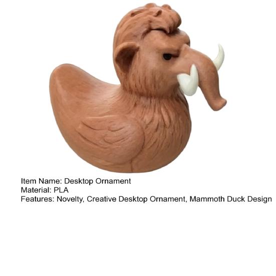 Yousheng Mammoth Duck Figurine, 3D Printed Duck Ornament, Funny Mammoth Duck Statue, Novelty Desktop Decoration for Home Table