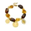 Retro High-End Color Block Resin Beaded Gold-Plated Enamel Oval Portrait Jewelry Set