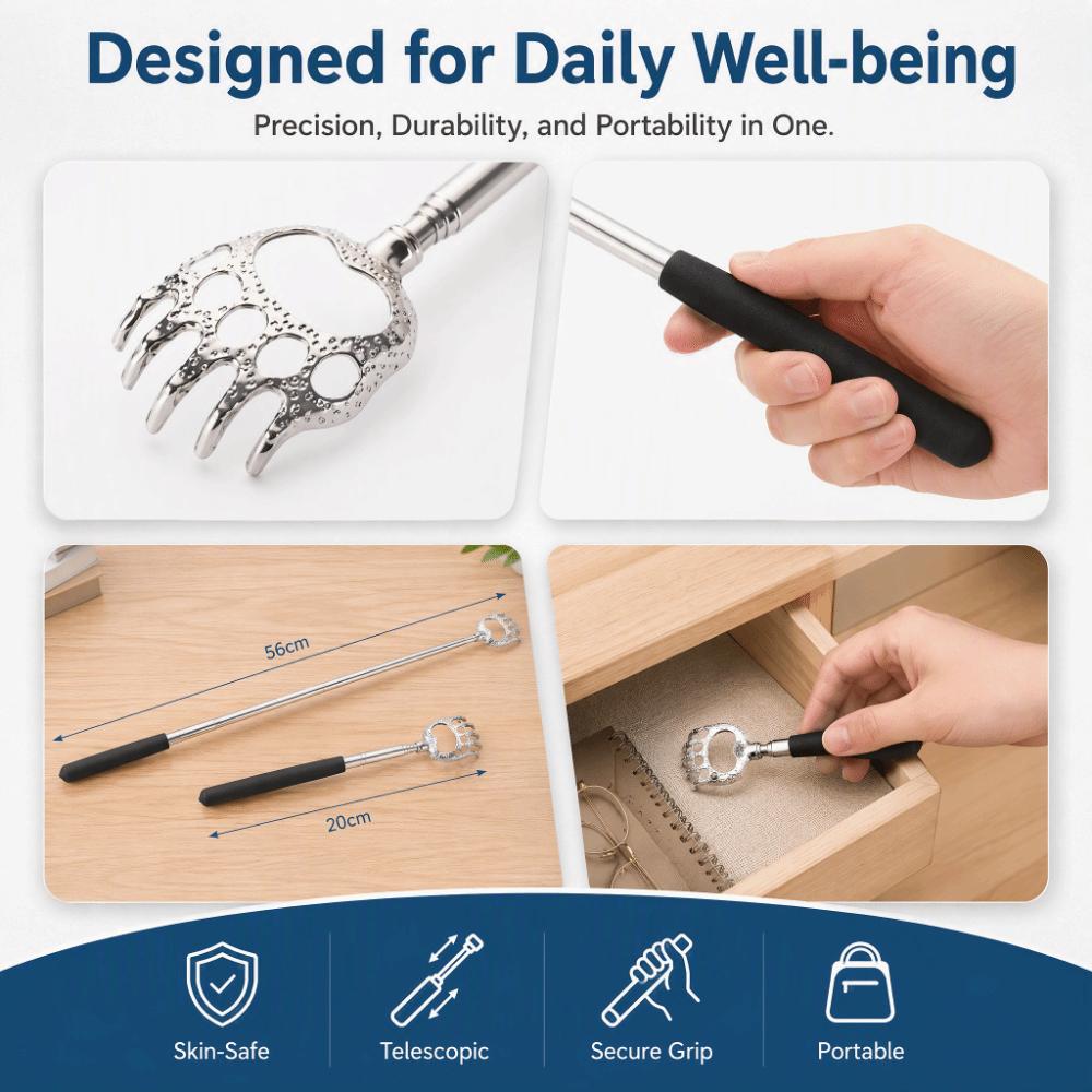Stainless Steel Back Scratcher Telescopic Head Massager Durable Body Scratcher  Personal Care