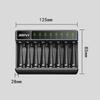 Durable Rechargeable Portable Intelligent Battery Charger 8 Slot Fast Charging Dock Adapter