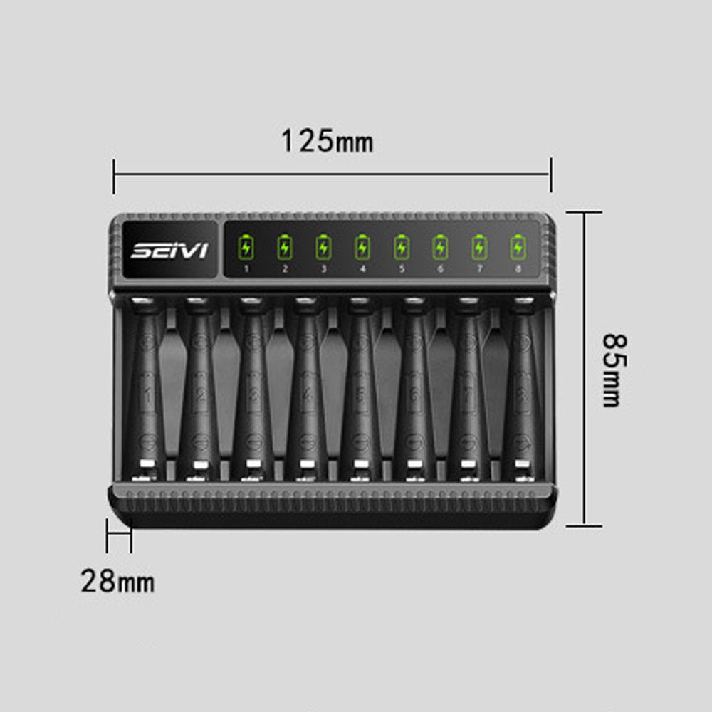 Durable Rechargeable Portable Intelligent Battery Charger 8 Slot Fast Charging Dock Adapter