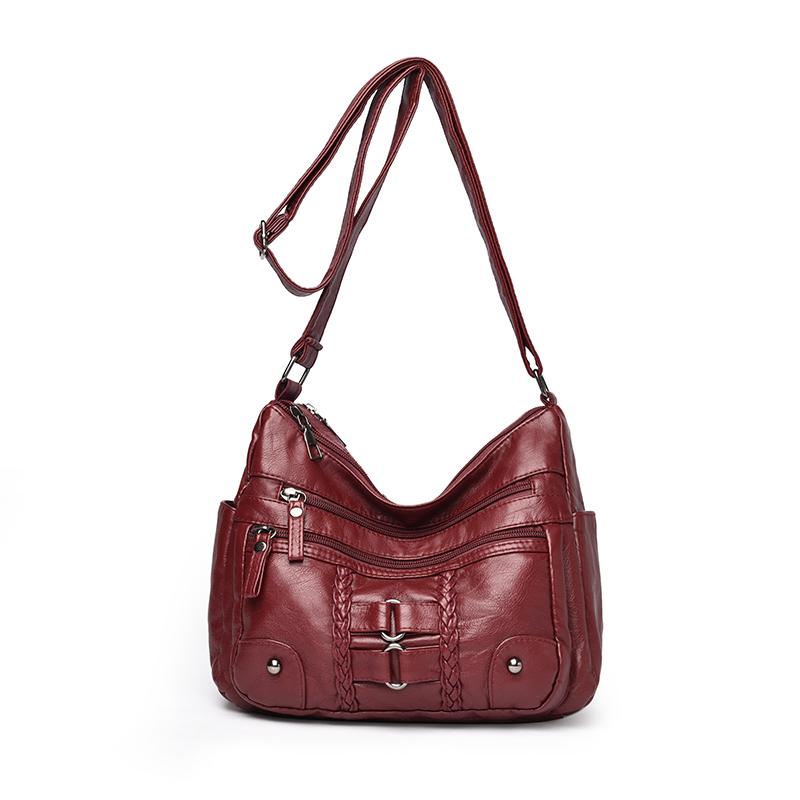 Large Capacity PU Small Square Bag Middle-aged Mother Bag Women's Shoulder Crossbody Bag