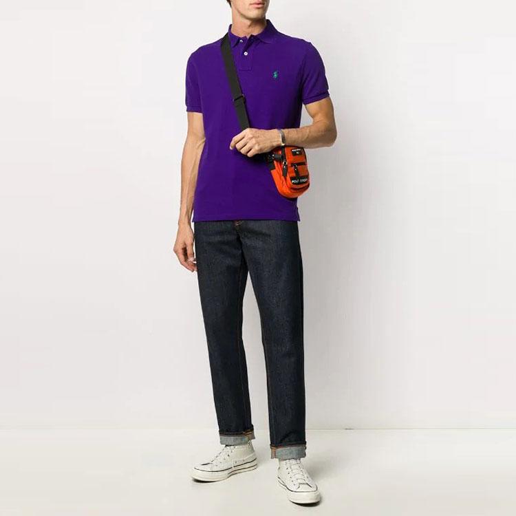 Polo Ralph Lauren Embroidered Letter Short Sleeve Polo Shirt Men Tops Purple 710782592-027