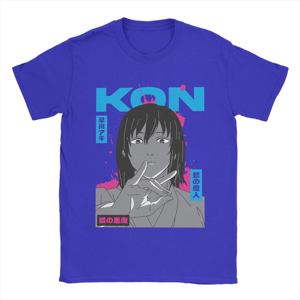 Kon Technique Reze Chainsaw Man Japanese Manga Men's T Shirts Novelty Tees Short Sleeve O Neck T-Shirt Cotton Plus Size Clothes